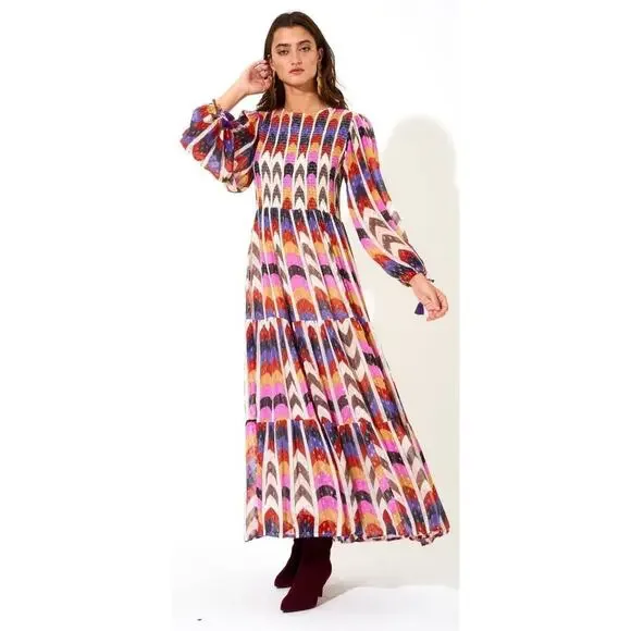 Oliphant Milano Smocked Long Sleeve Blouson Fall Maxi Midi Dress Tuckernuck